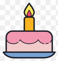 Birthday Cake Icon In Color Hand Drawn Style - Icon Small png