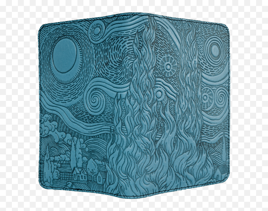 Oberon Design Van Gogh Sky Refillable Leather Pocket - Mat Png,Galaxy S4 Icon Meanings