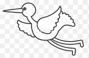Cute Stork Flying Icon - Canva png