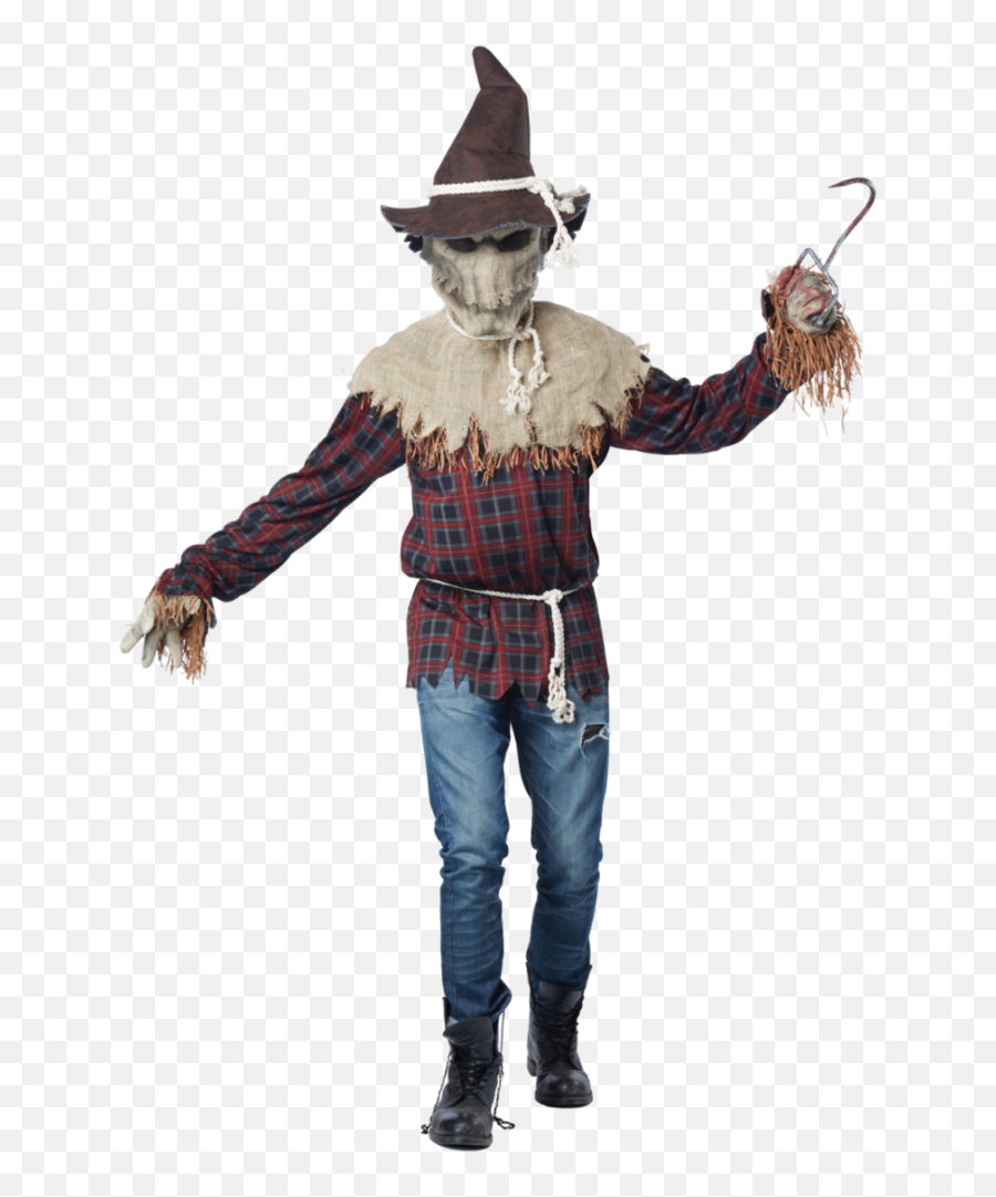 Demon Scarecrow Costume - Moving Mouth Scarecrow Costume Halloween Adult Png,Scarecrow Png