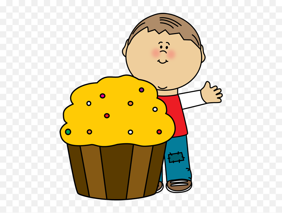 Kid Clipart Png - Muffin Clipart Yummy Boy With Cupcake Kid With Cupcake Clipart,Yummy Png