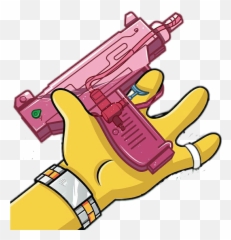 Yellow Bartsimpson Pistola - Bart Simpson Holding A Gun Png,Savage Png