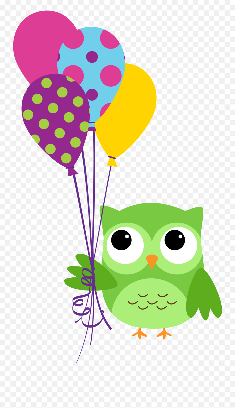 Download Owl Wish To Birthday Holi You Happy Clipart Png - Owl Holding Balloons,Owl Png
