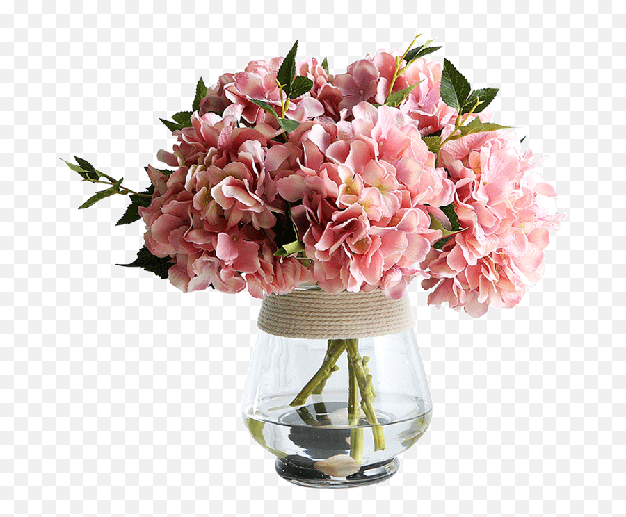 Hemp Rope Transparent Glass Vase Flower Arrangement - Flowers Bouquet Png,Rope Transparent