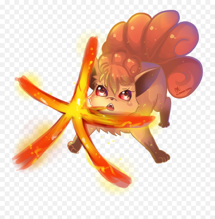 037 Vulpix Used Fire Blast And Inferno - Vulpix Pokemon Art Png,Fire Blast Png