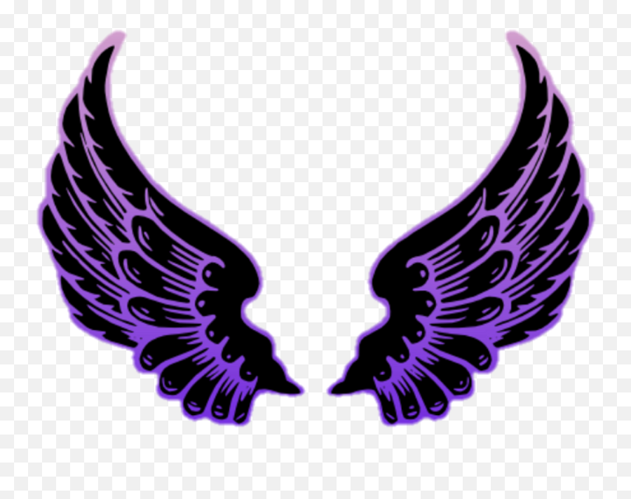 White Angel Wing Clipart - Neon Wings Png Picsart,Angel Wing Logo