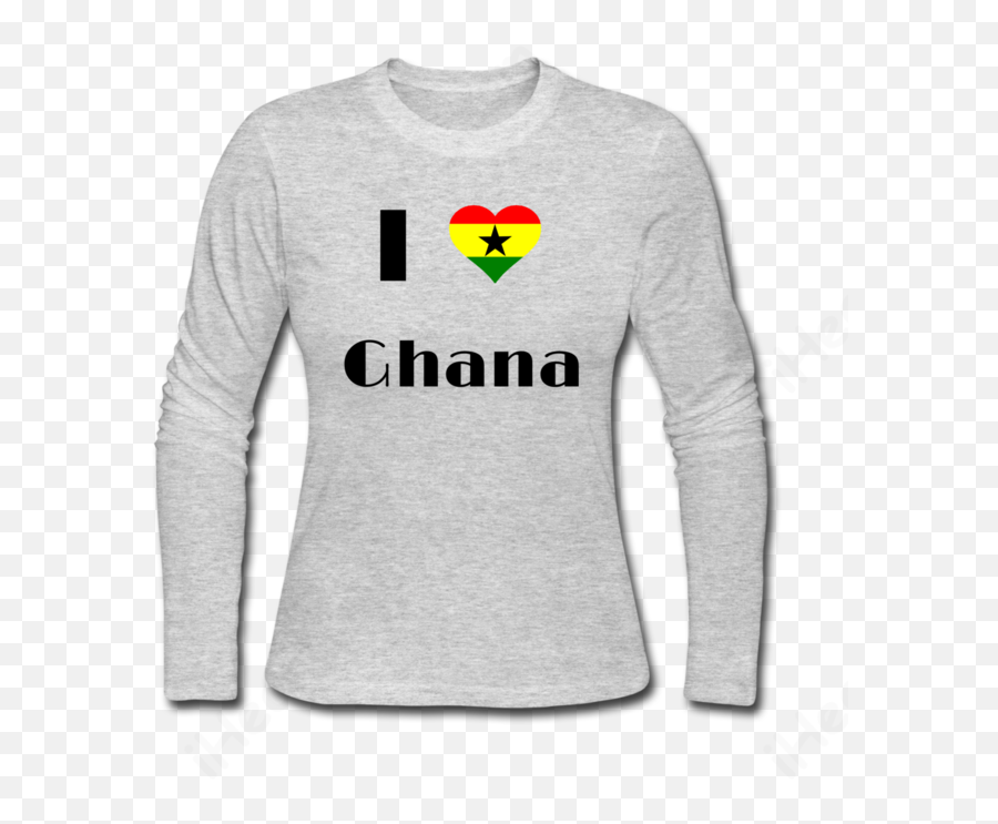 I Love Ghanaghana Flag - Womens Long Sleeve Tshirt Gold Level Gon And Killua Long Sleeve T Shirt Png,Ghana Flag Png