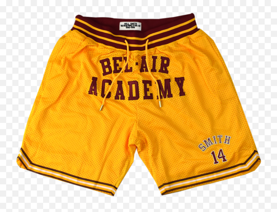 Bel - Air Academy Will Smith Gold Basketball Shorts Bel Air Academy Shorts Png,Will Smith Png