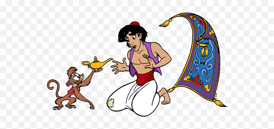 Aladdin And Friends Clip Art Disney Galore - Abu And Magic Carpet From Aladdin Png,Aladdin Lamp Png
