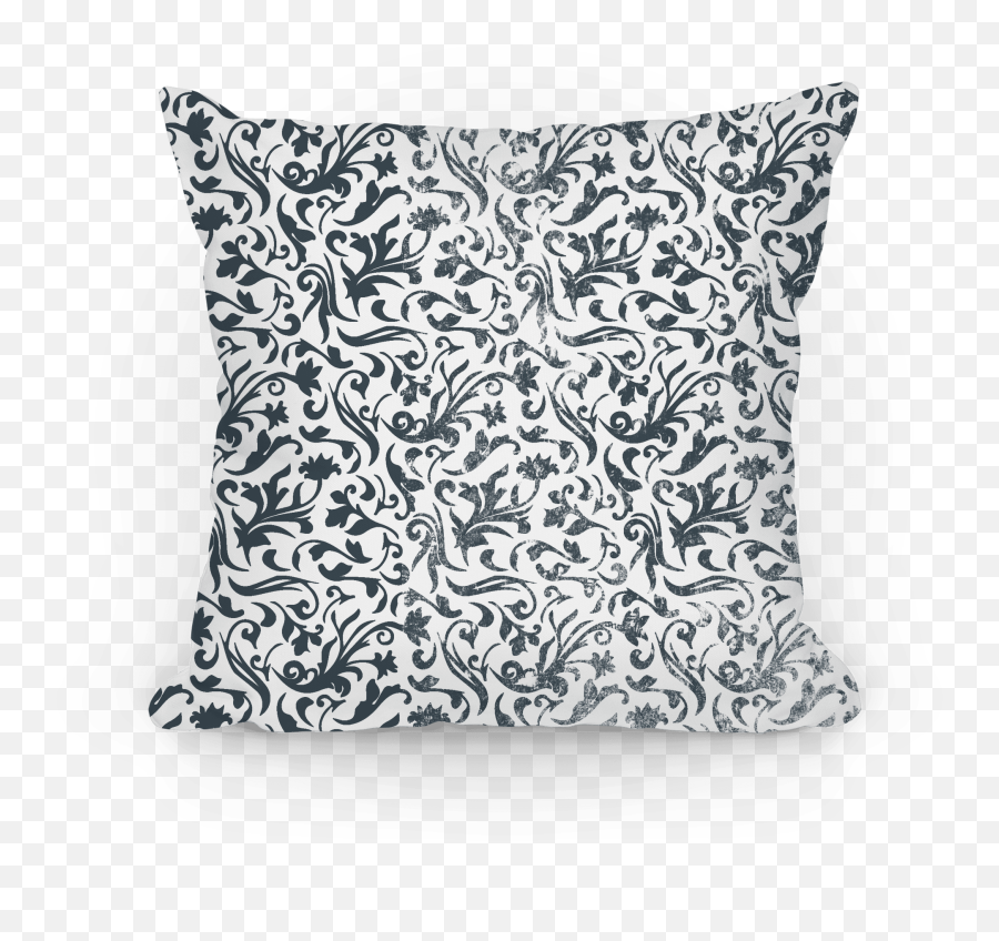 Black And White Medieval Flower Pattern Pillows Lookhuman - Decorative Png,Flower Pattern Transparent
