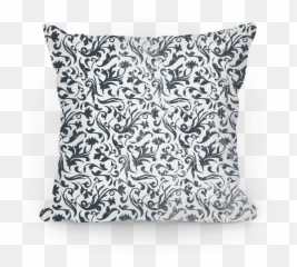 Black And White Medieval Flower Pattern Pillows Lookhuman - Decorative png