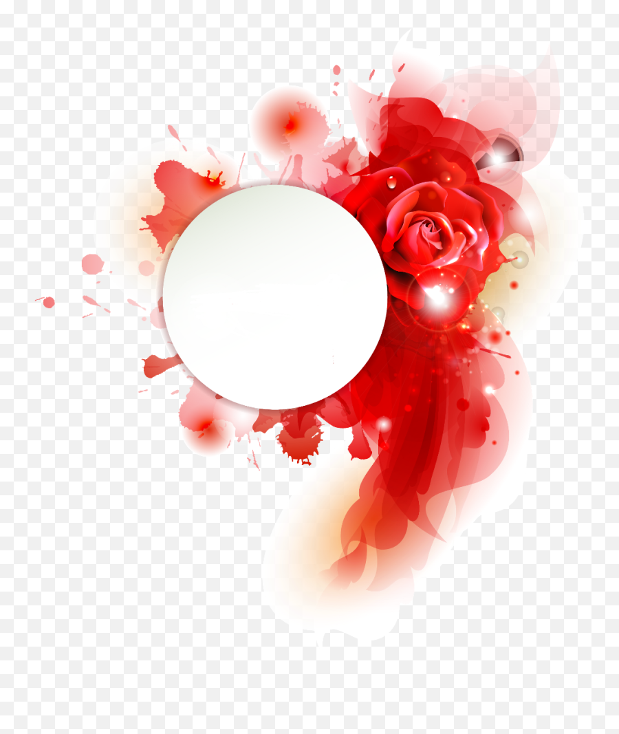 Circle Border - Flower Background For Editing Transparent Watercolor Red Flower Background Png,Circle Border Transparent