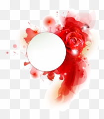 Circle Border - Flower Background For Editing Transparent Watercolor Red png