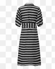 Black Striped Shirt Dress - png