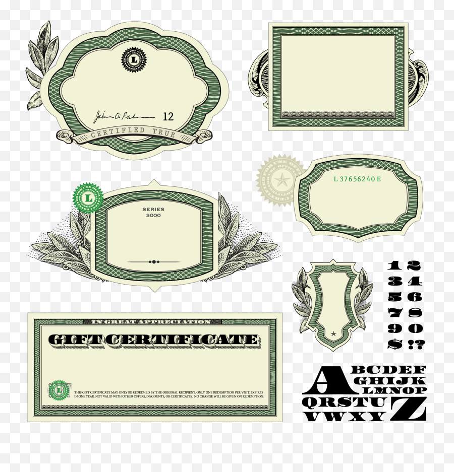 Download Decorative Banknotes United Banknote Money Dollar - Banknote Template Png,Money Clipart Png