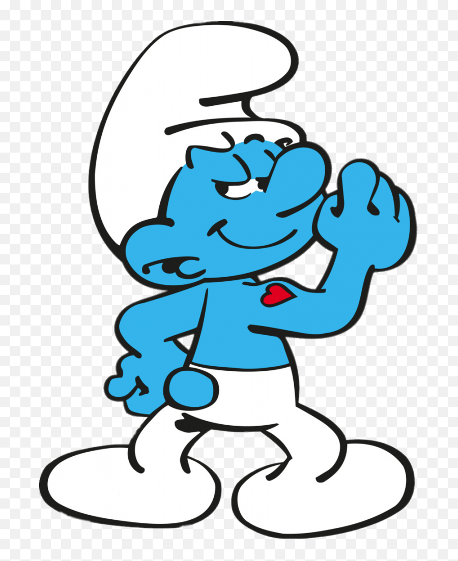 Hefty Smurf Showing Heart Tattoo Png Image
