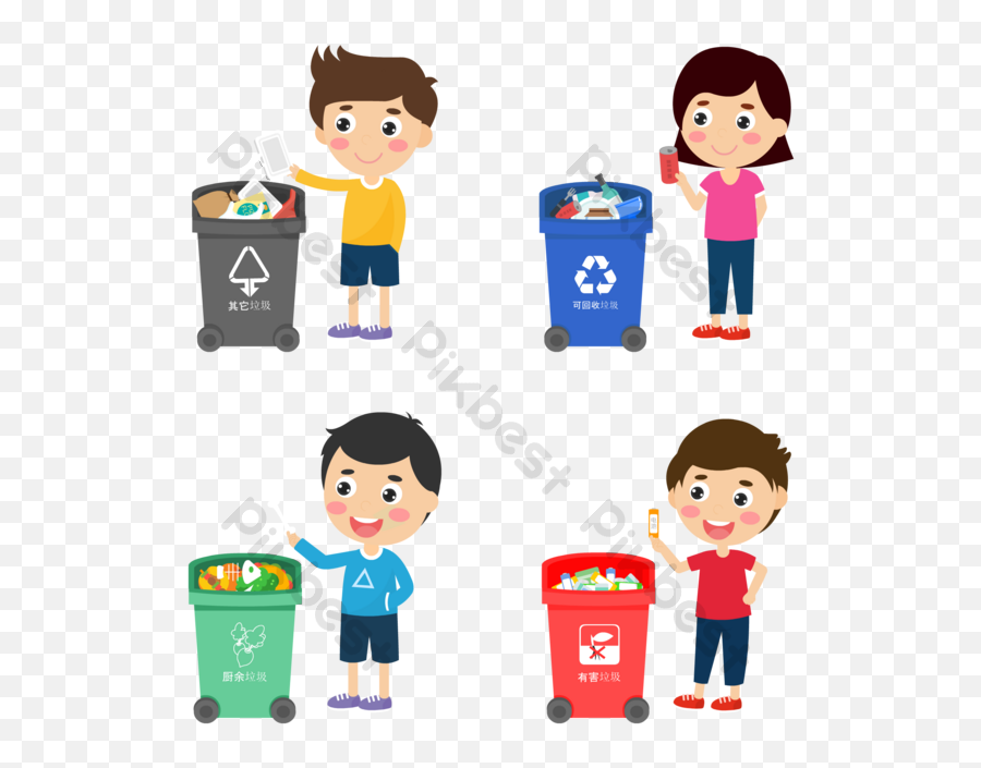 Garbage Recycling Environmental Protection Ai Vector - Throwing Garbage Proper Y Png,Dustbin Icon Vector