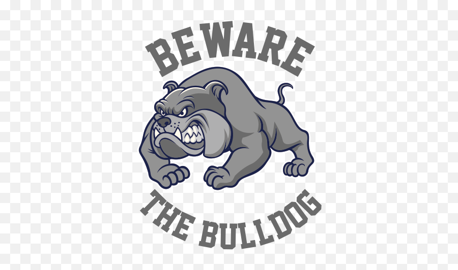 Printed Vinyl Beware The Bulldog Attack Sign Stickers Factory - Australian Bulldog Png,Bulldog Transparent Background