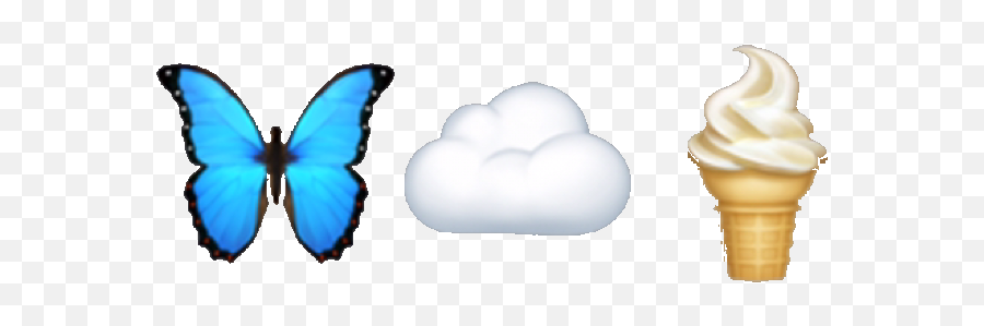 Download Butterfly Cloud Icecream Emoji - Butterfly Emoji Transparent Png,Cloud Emoji Png