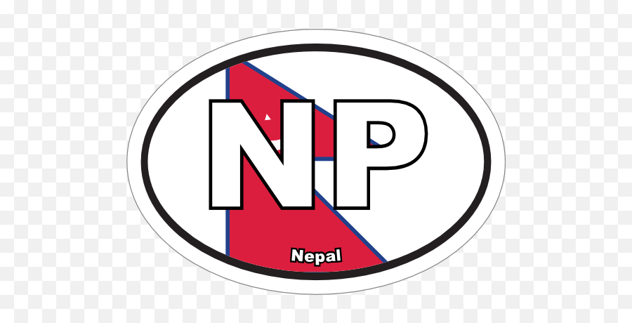 Nepal Np Flag Oval Sticker - Circle Png,Nepal Flag Png