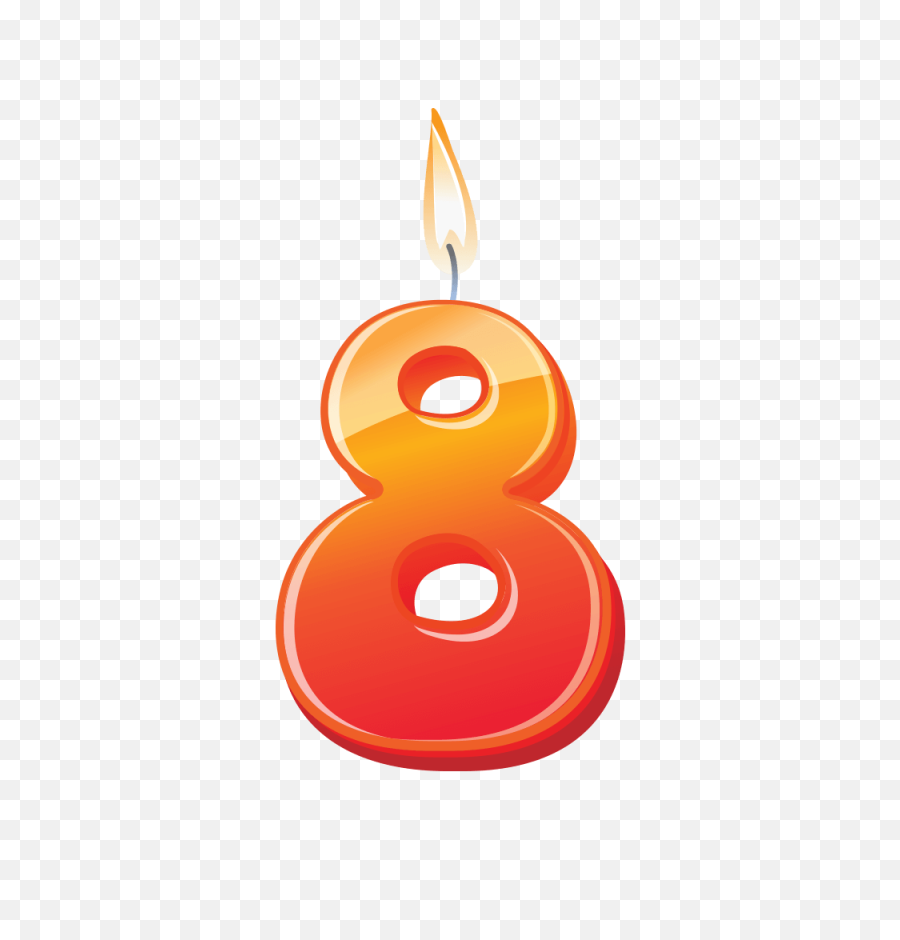 Birthday Candle Number 8 Png Image Free Download Searchpngcom - Birthday Candle Number 8 Png,Birthday Candles Png