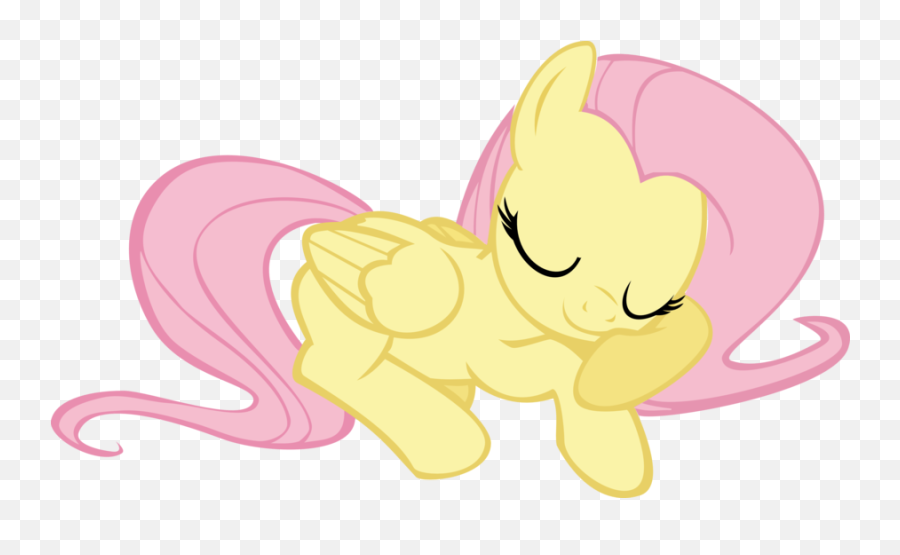 Download Hd Fluttershy Sleeping Sig Flipped Transparent Png - Fluttershy Vector Sleeping,Sleeping Png