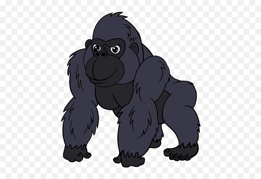 Drawing Gorillas Cartoon Transparent - Transparent Gorilla Clipart Png,Gorilla Cartoon Png