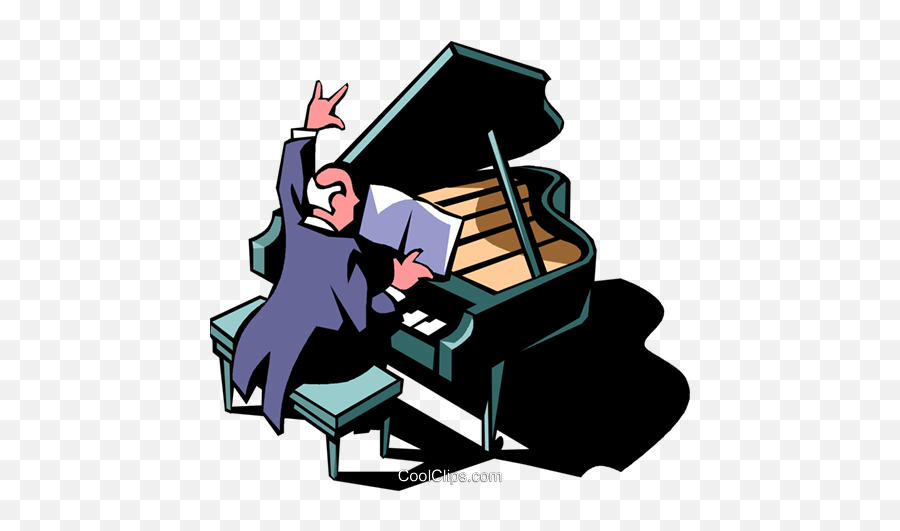Concert Pianist Royalty Free Vector Clip Art Illustration - Concert Pianist Clipart Png,Piano Clipart Transparent