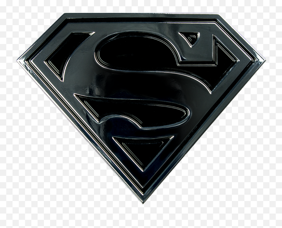 Superman - Superman Logo Black And Chrome Premium Fan Emblem Superman Logo Png Black,Superman Logo Images