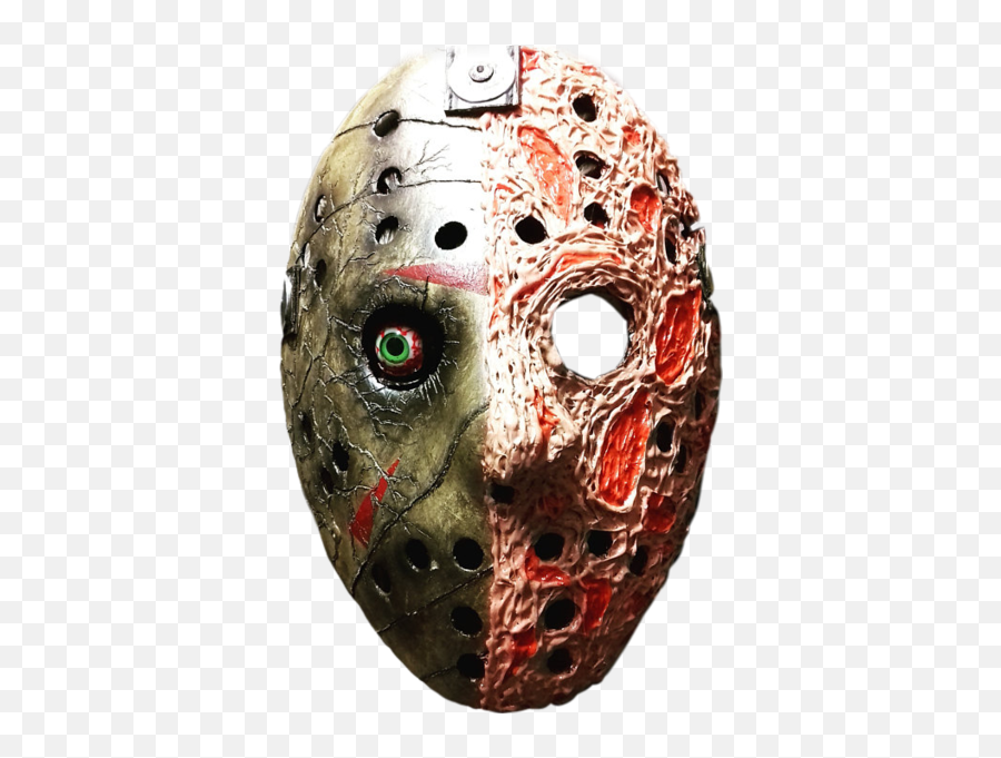 Jason Vs Freddy Split Mask 2 Png Official Psds - Goaltender Mask,Jason Mask Png