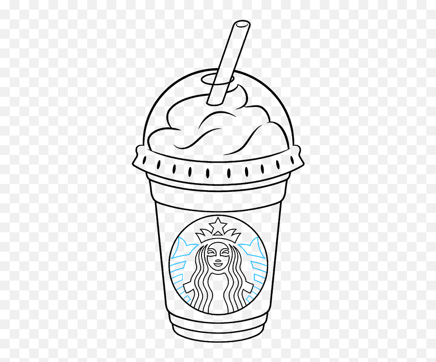 Starbucks Logo Drawing Step By - Draw Starbucks Step By Step Png,Starbucks Cup Png