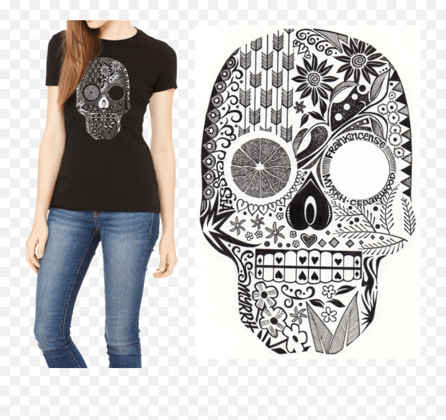 Download Hand Drawn Sugar Skull Png Image With No Background - Bella Canvas Favorite Tee,Sugar Skull Png