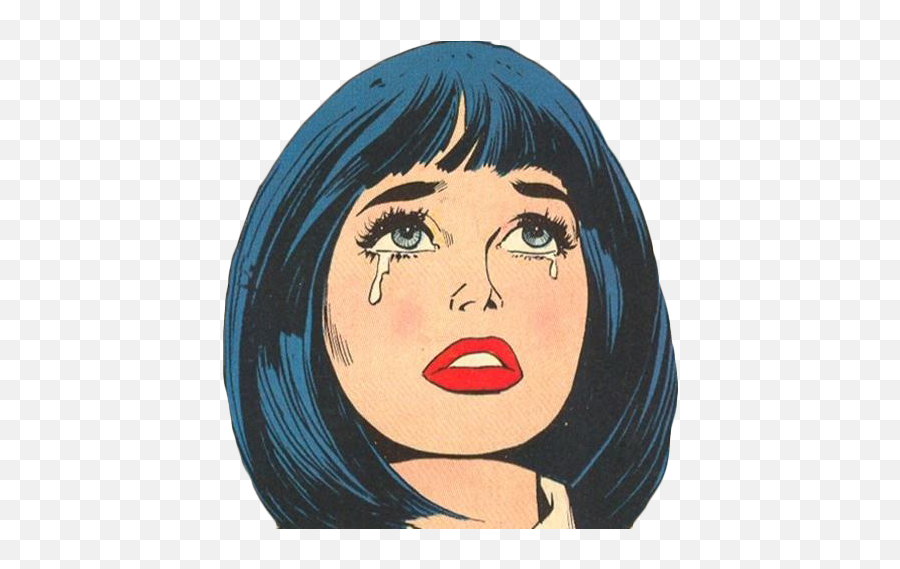 Png - Vintage Comic Girl Cry,Pop Art Png