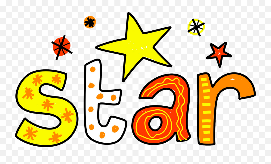 Clipart - Star Picture With Word Png,Star Doodle Png