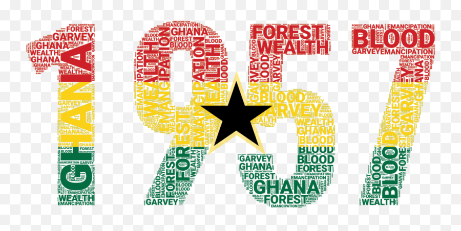 Ghana 1957 Independence National Flag Inspired Word Cluster - Language Png,Ghana Flag Png