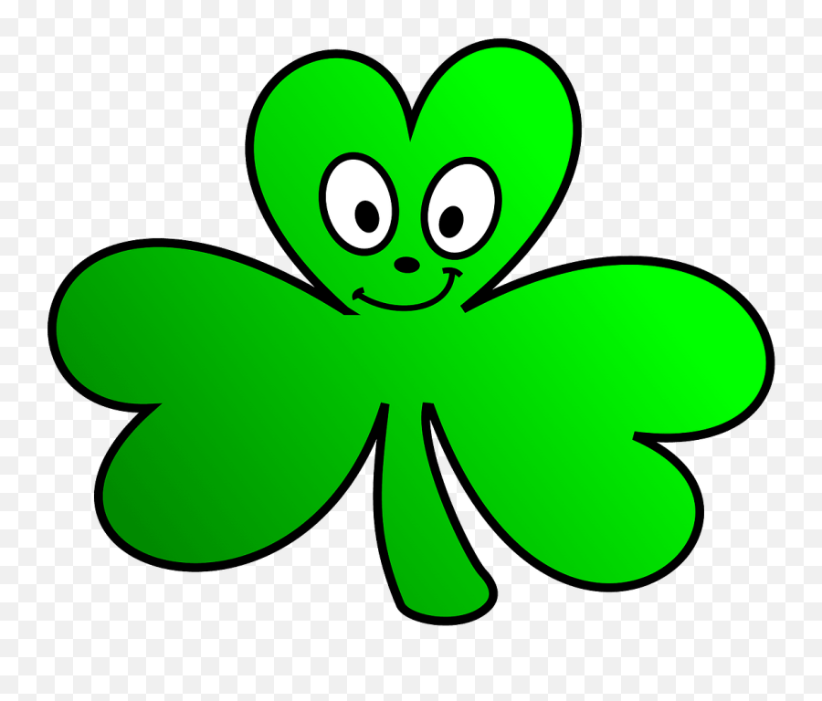 Shamrock With Face Clipart - St Day Shamrock Cartoon Png,Shamrock Clipart Png