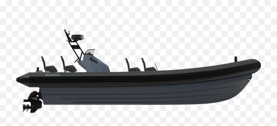 Ship Silhouette Png - The Damen Rhib Is Designed For High Side View Speed Boat,Boat Silhouette Png