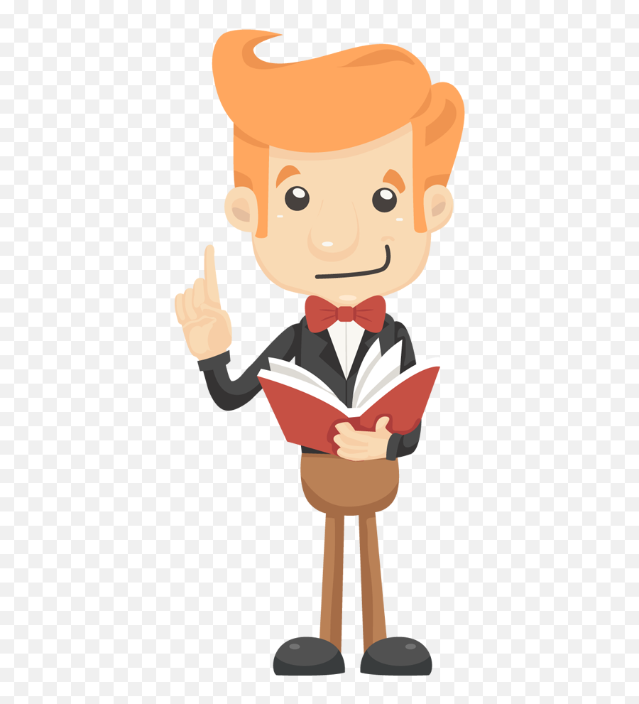 Cartoon Businessman With Book And Finger Point Up Free - Dibujos Con Movimiento Para Descargar Png,Finger Point Png