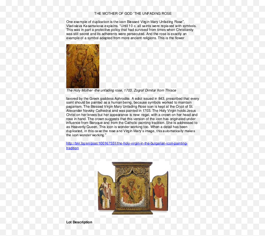 The Mother Of God U0027the Unfading Rose - Triptych Document Png,Greek Virgin Mary Icon