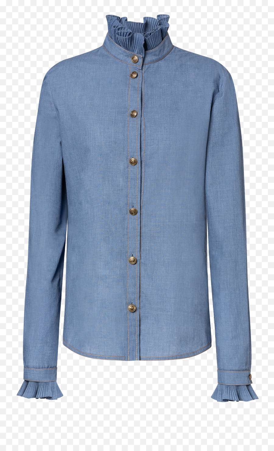 Shirt With Frills And Gold Buttons - Jacket Png,Shirt Button Png