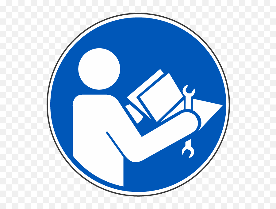 Refer To Instruction Manualbooklet Label - Read And Understand Instruction Manual Sign Png,Instruction Icon
