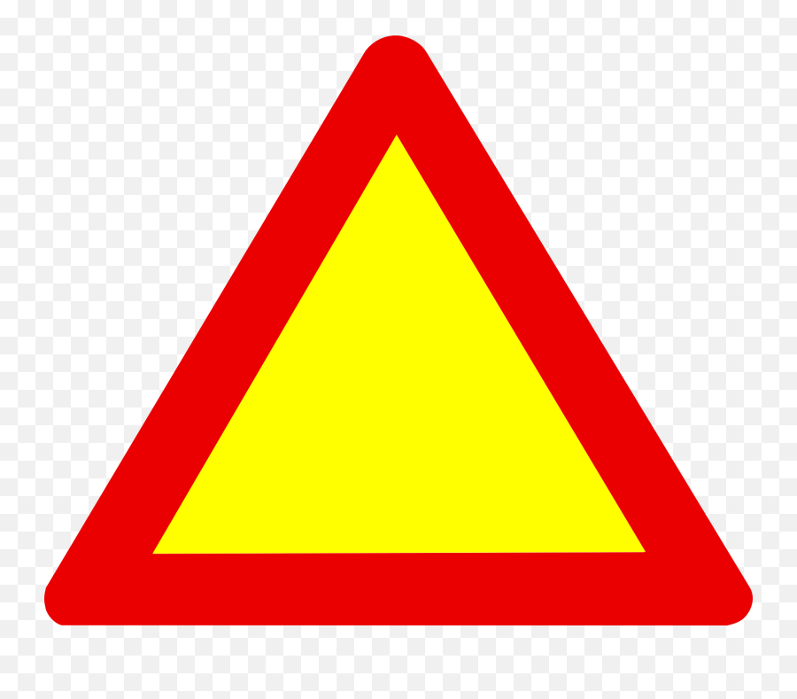 Triangle Road - Yellow And Red Triangle Road Sign Png,Red Triangle Png