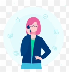 Talking Smartphone Businesswoman Multitasking Free Icon Png