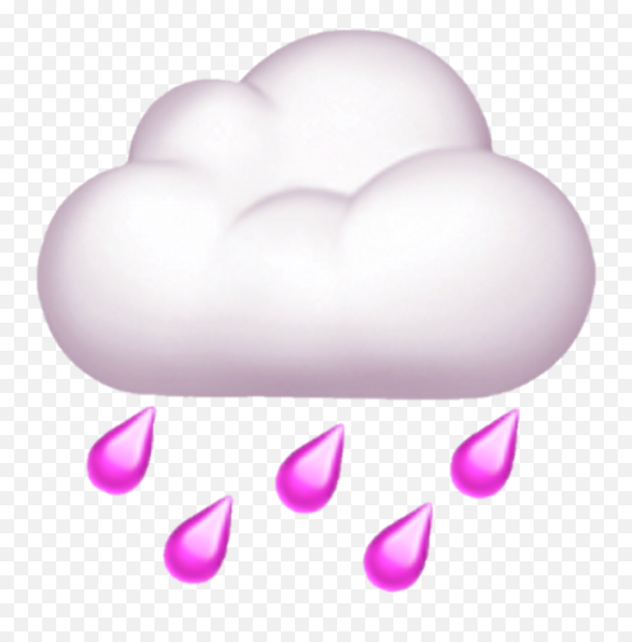 Clouds Cloud Rain Raining Pink Overlay - Apple Cloud Rain Emoji Png,Cloud Emoji Png