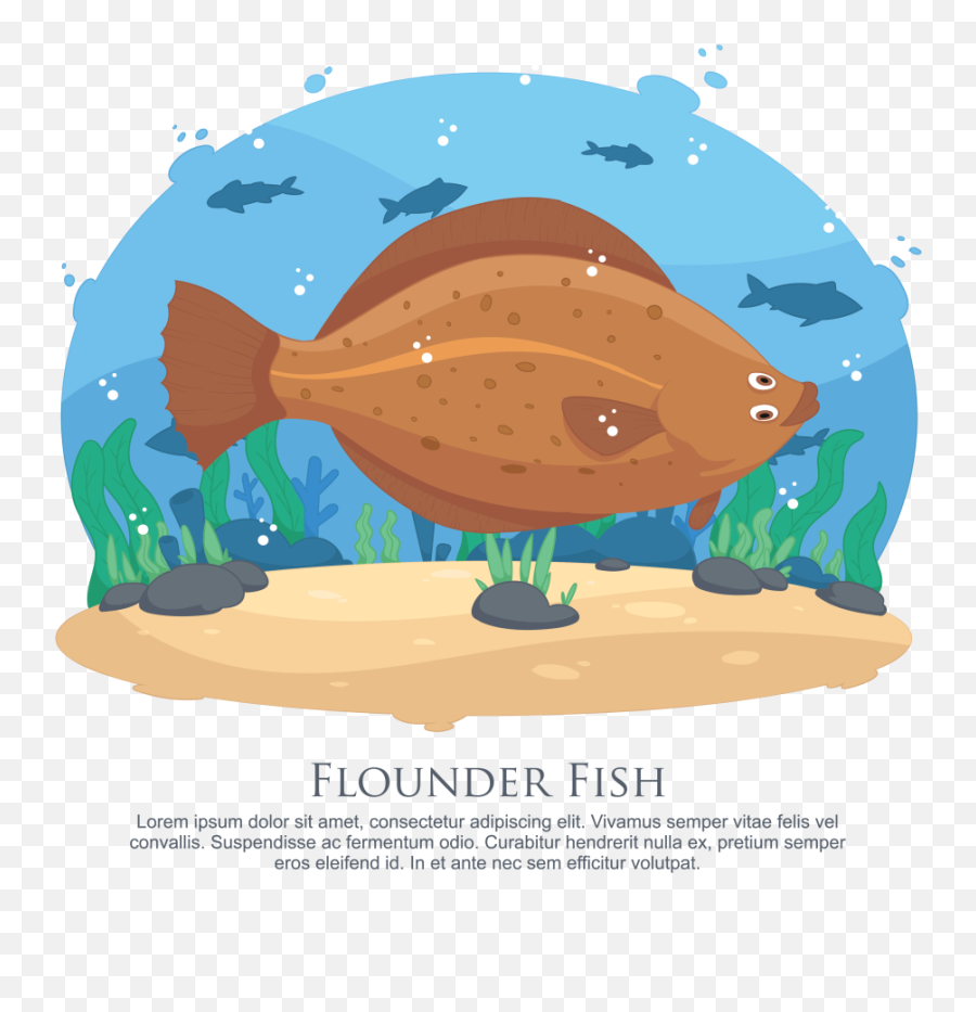 Flounder Fish Vector Illustration - Download Free Vectors Vector Graphics Png,Flounder Png