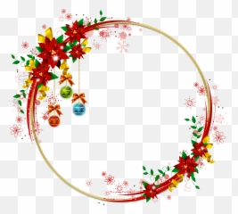Download Free Png Round Transparent Gold Christmas Photo - Christmas Frame Circle Png,Poinsettia Png