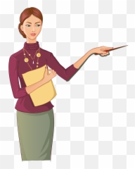 Cartoon - School Teacher Transparent Background png