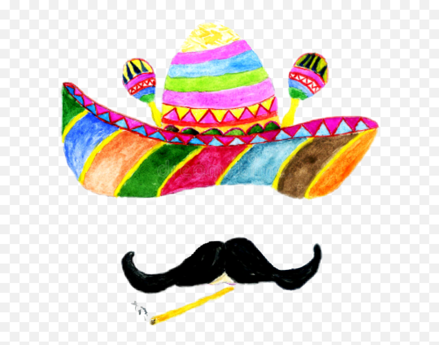 Mexicano Sombrero - Sticker By The Little B Watercolor Sombrero Png,Sombrero Mexicano Png