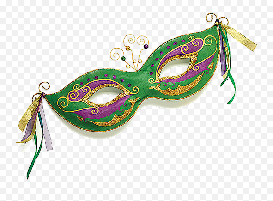 Mardi Gras Mask Wall Hanging Metal Mesh Green 10x27 - Mask Png,Mardi Gras Mask Png