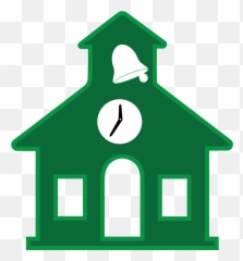 Decorative Image Of Green Schoolhouse With Bell And - School Clipart Schoolhouse Png,Schoolhouse Png